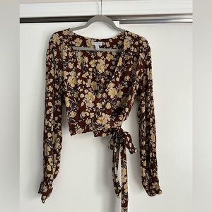 Top shop floral wrap blouse